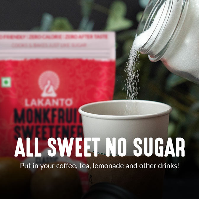 Classic Monk Fruit Sweetener 1:1 White Sugar Substitute | Pack of 2