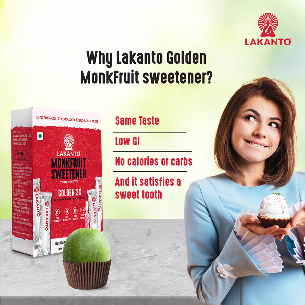 GOLDEN MONK FRUIT SWEETENER 200g + GOLDEN MONK FRUIT SWEETENER 30 STICKS