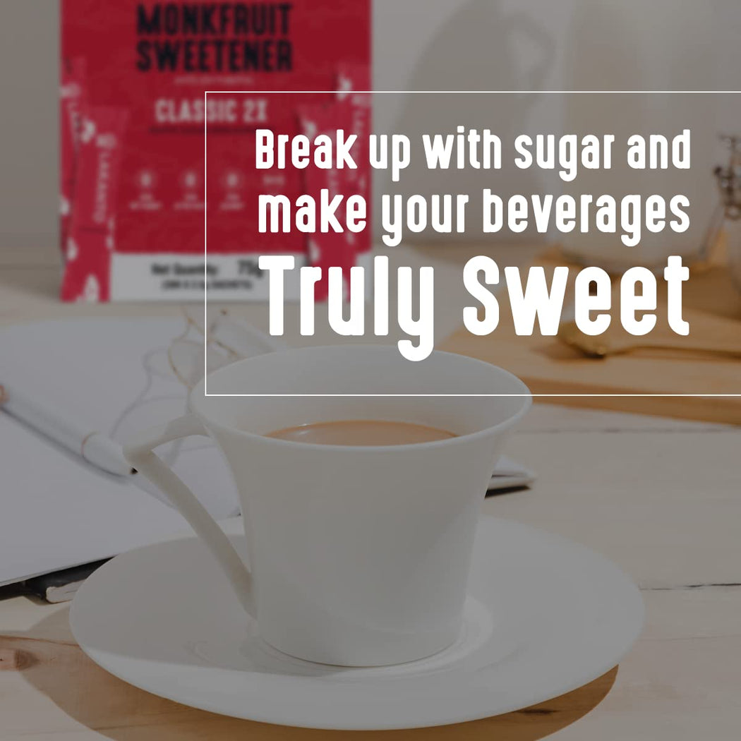 CLASSIC MONK FRUIT SWEETENER 454g + CLASSIC MONK FRUIT SWEETENER 30 STICKS