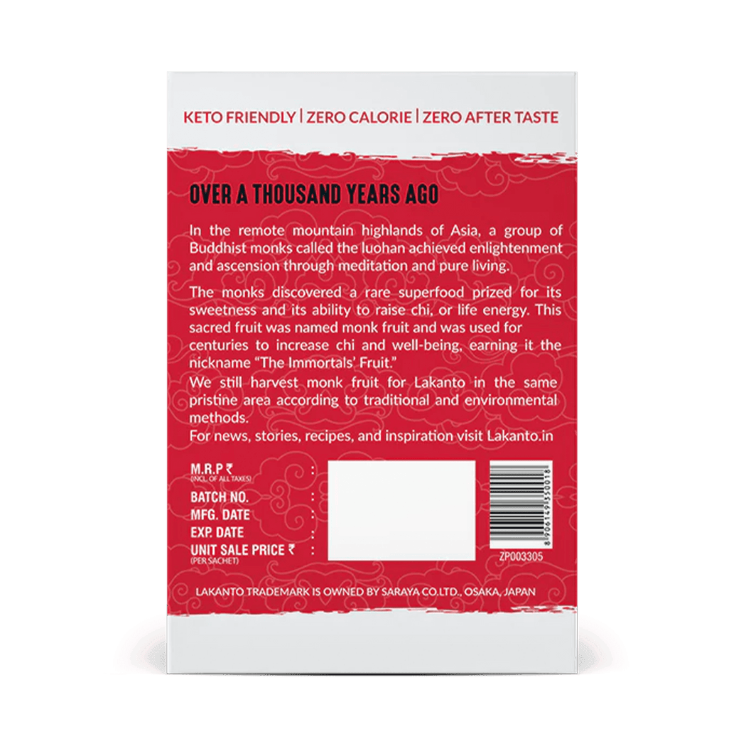 Classic 2X Monk fruit Sweetener (30N Sachets)
