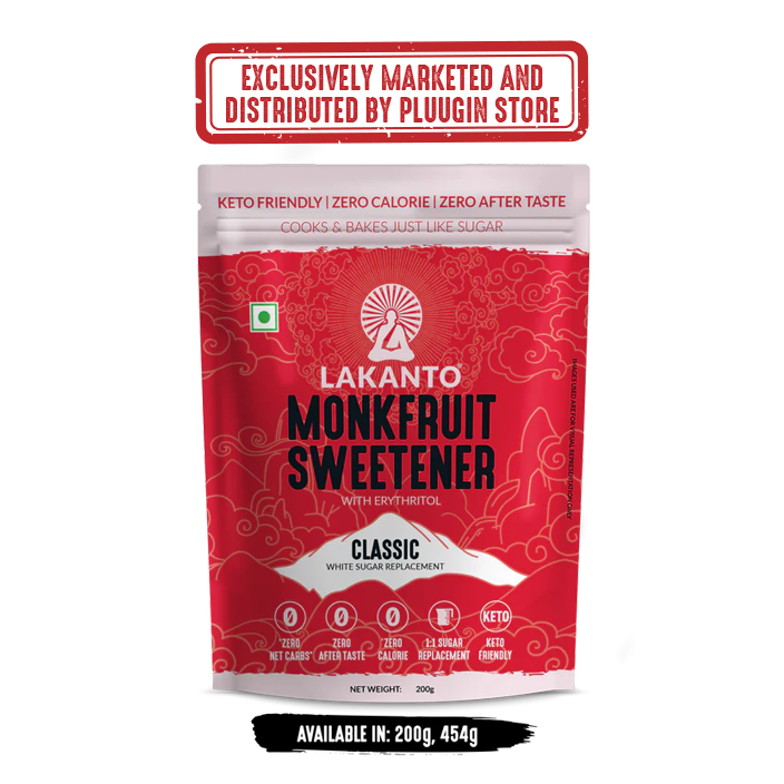 Classic Monk Fruit Sweetener 1:1 White Sugar Substitute | Pack of 2