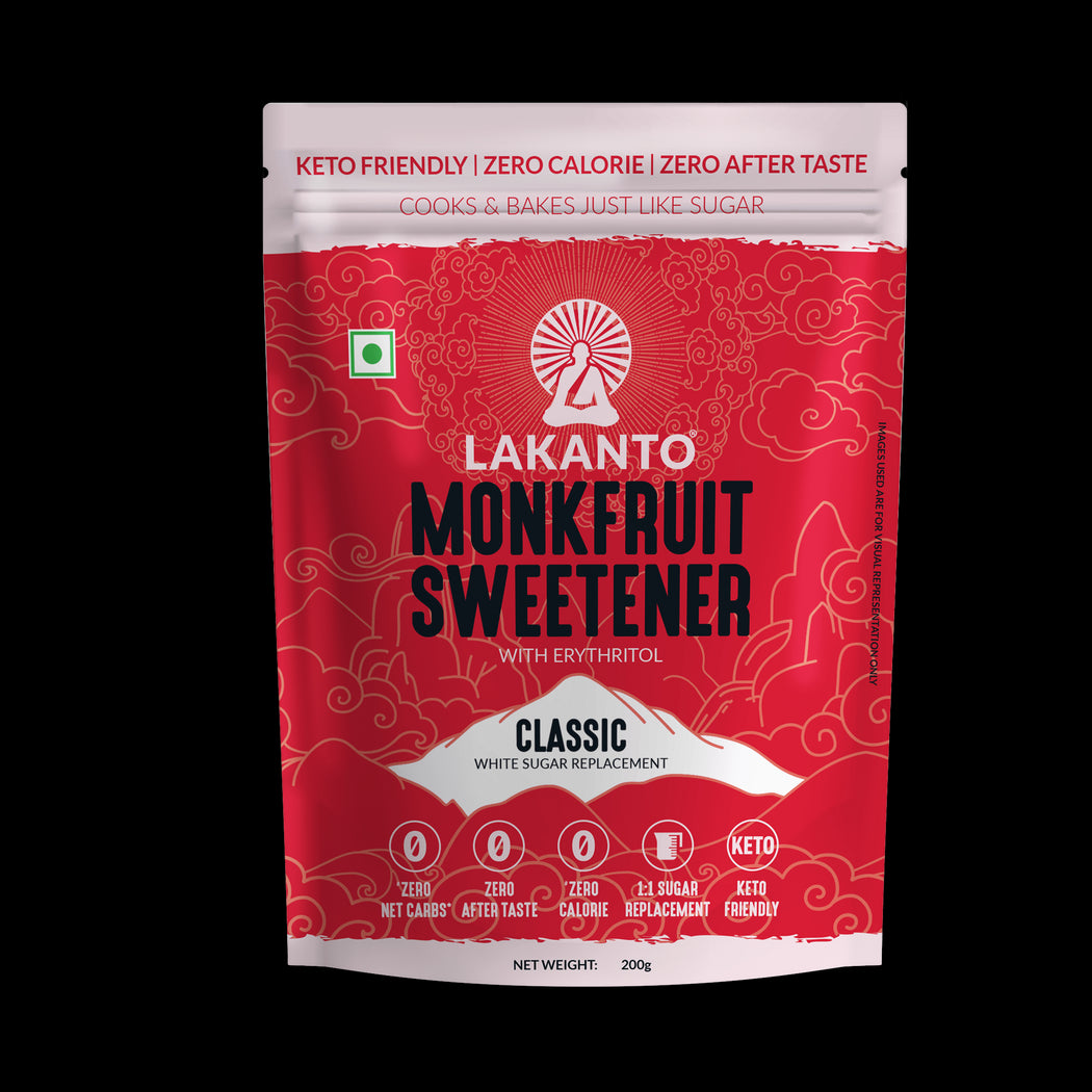 Classic Monk Fruit Sweetener 1:1 White Sugar Substitute | Pack of 2