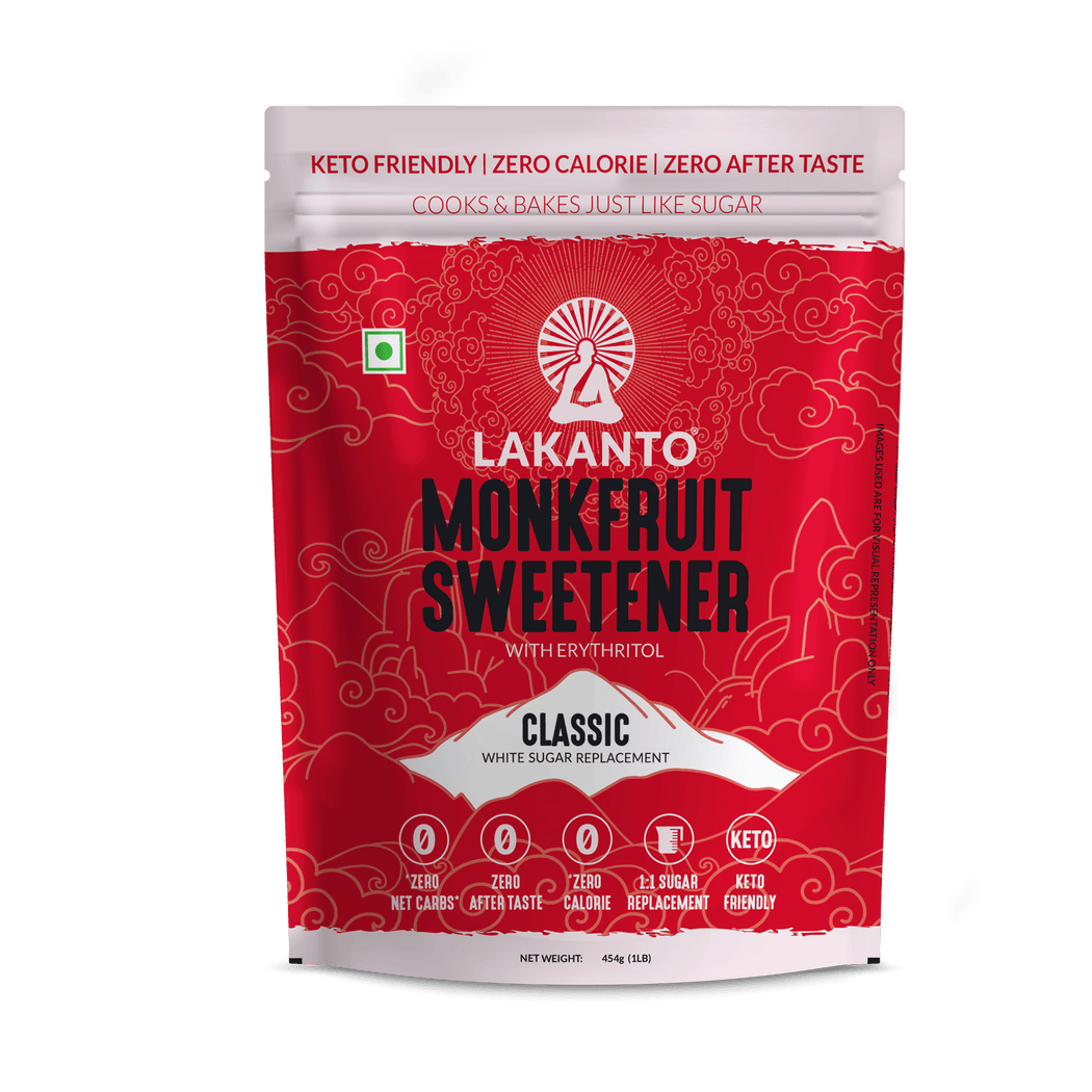 Classic Monk Fruit Sweetener 1:1 White Sugar Substitute | Pack of 2